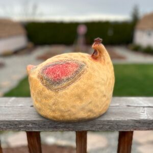 Vintage Hen Figurine, Chicken Decor, Farmhouse Kitchen Decor, Cottage Decor Folk